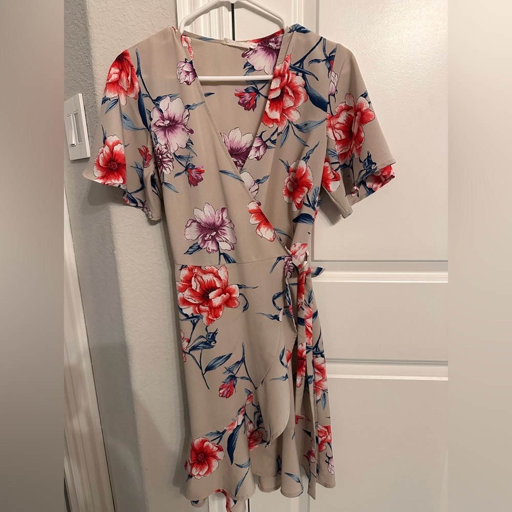 Flower wrap dress